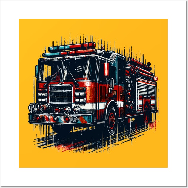 Fire Truck Wall Art by Vehicles-Art